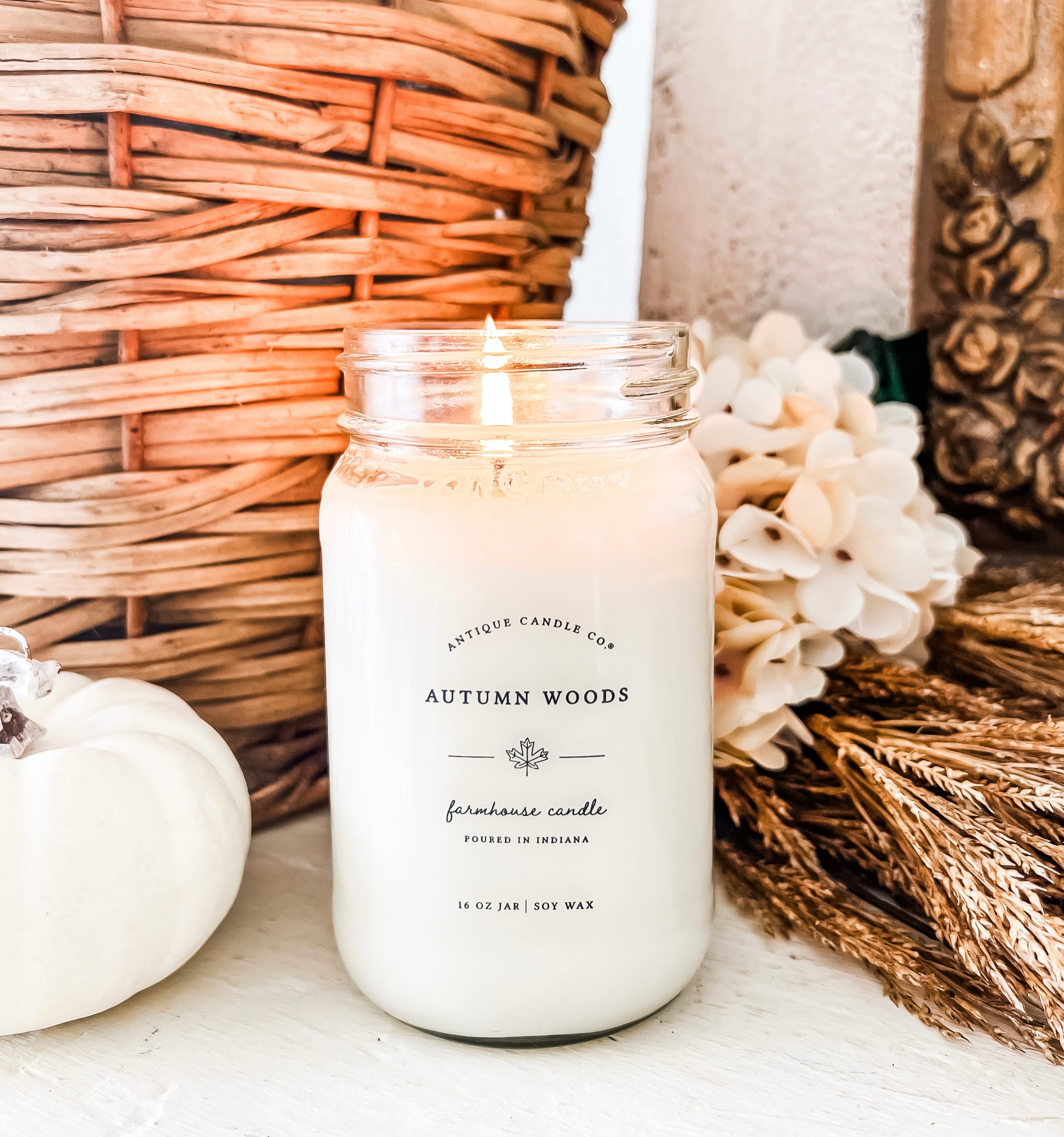 Antique Candle Co. Autumn Woods Candle. Crown & Sparrow