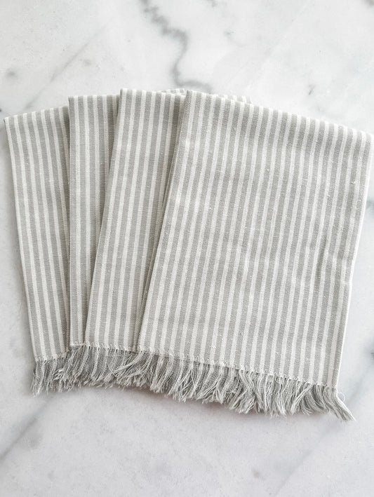 French Blue Striped Napkin 4 pc. Set