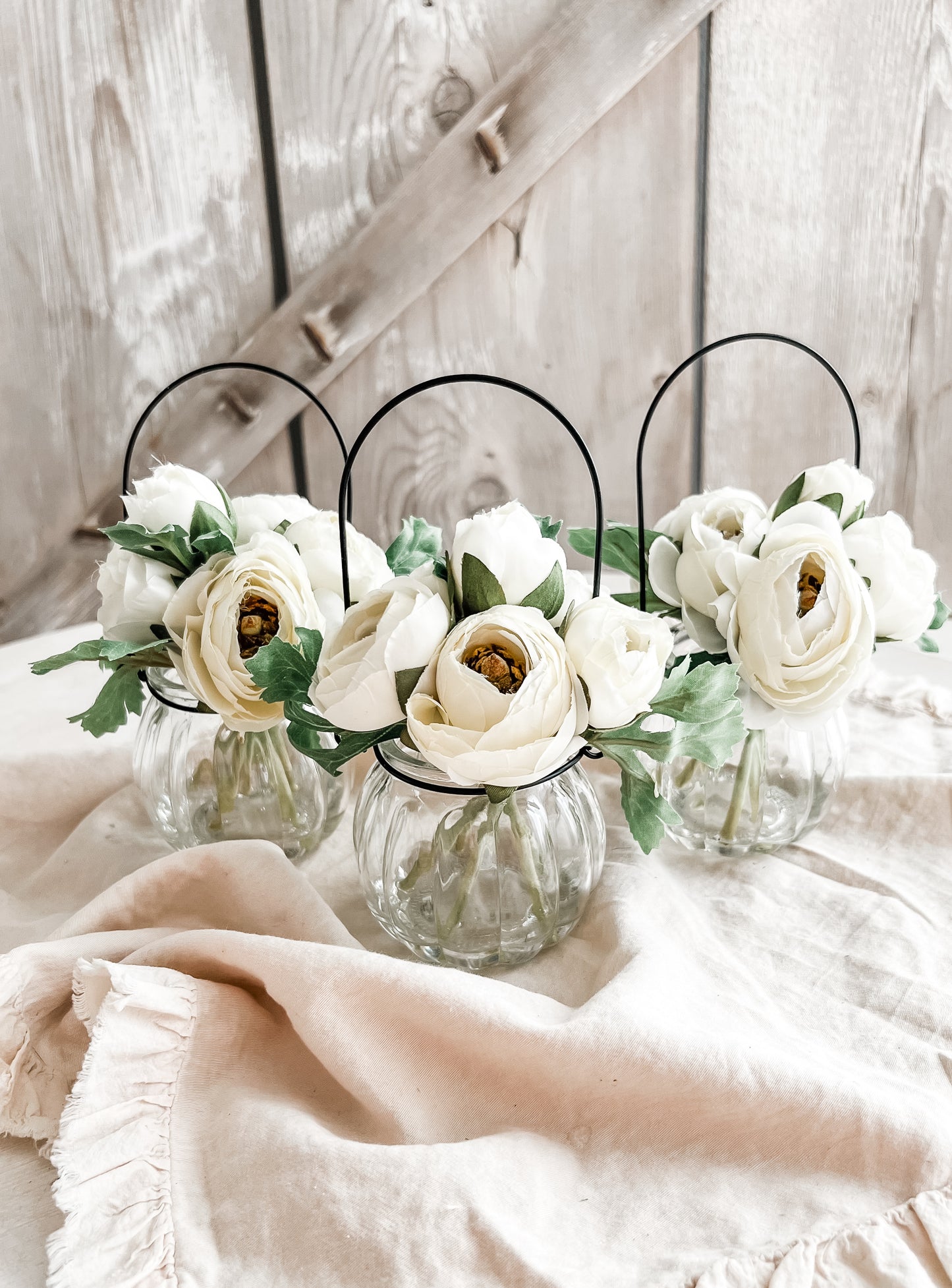 White Ranunculus Vase