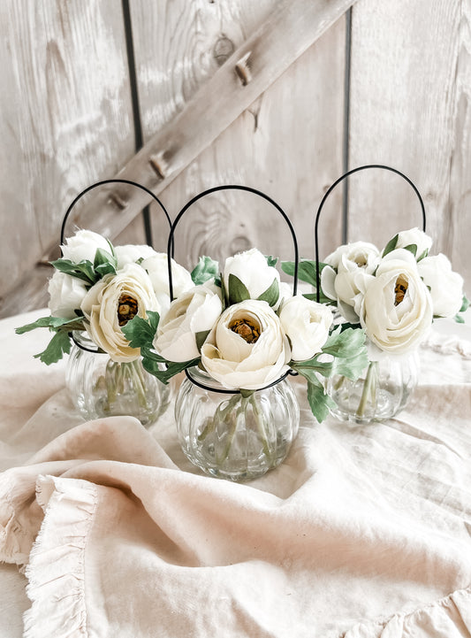 White Ranunculus Vase