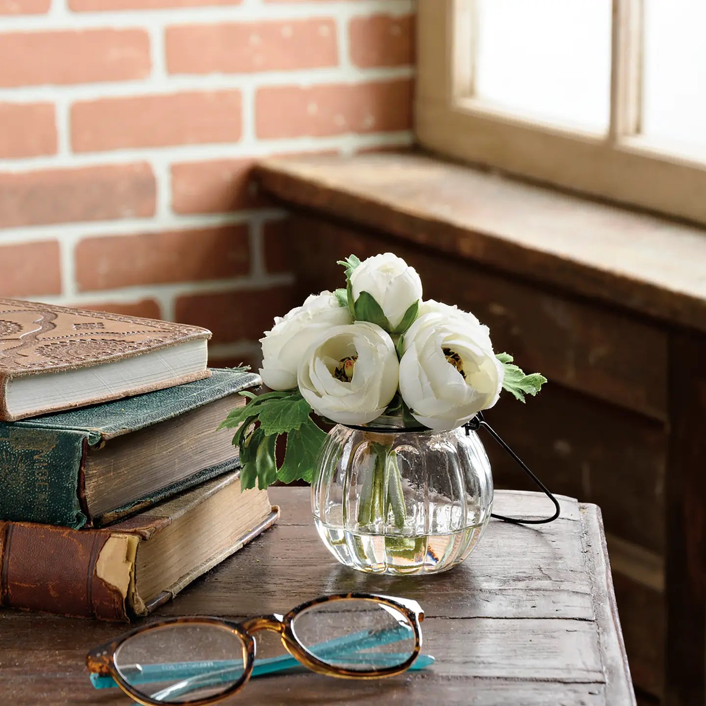 White Ranunculus Vase