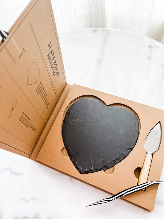 Charcuterie Slate Heart Set