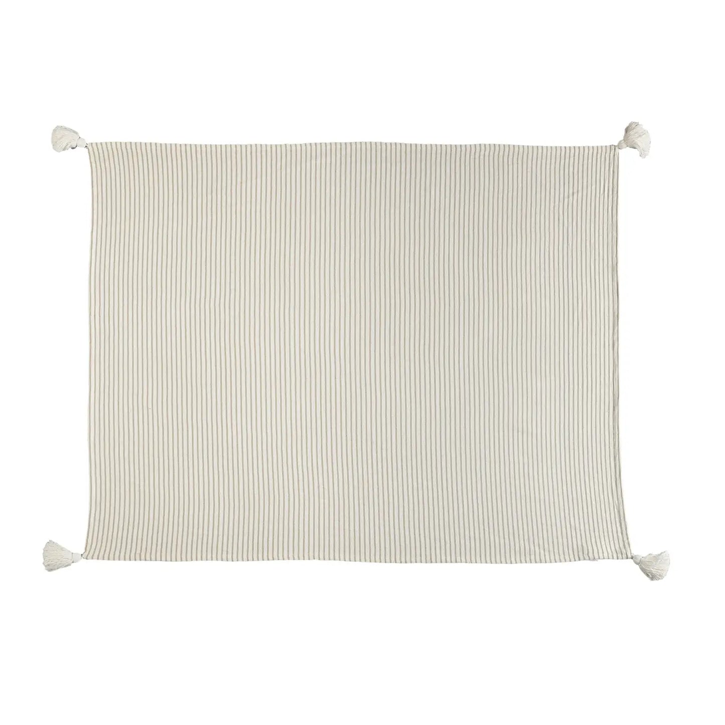 Beige & Ivory Striped Throw