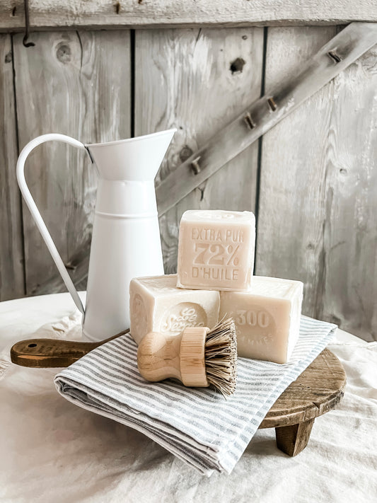 Ticking Stripe Farmhouse Towel- GRAY