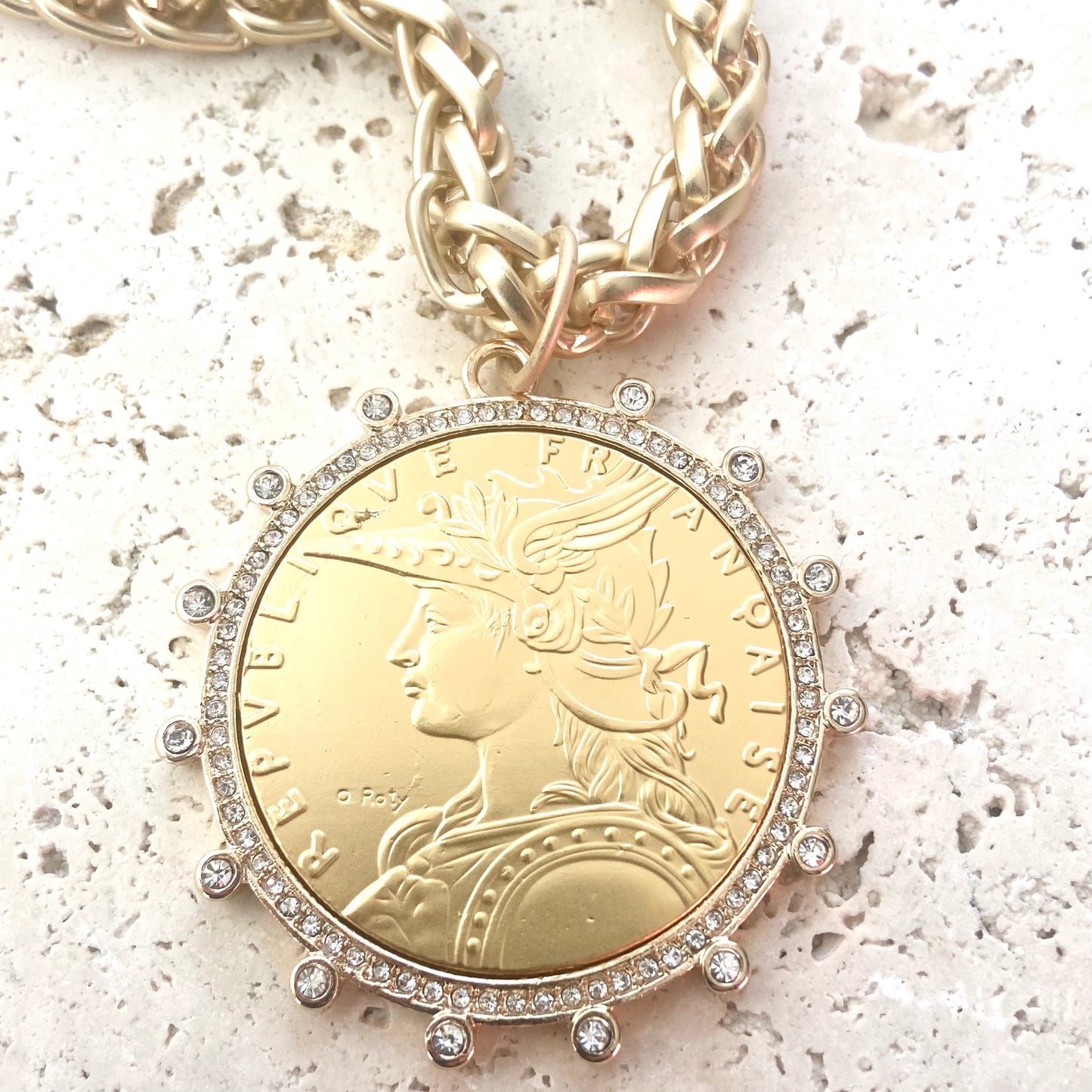 French Coin Necklace