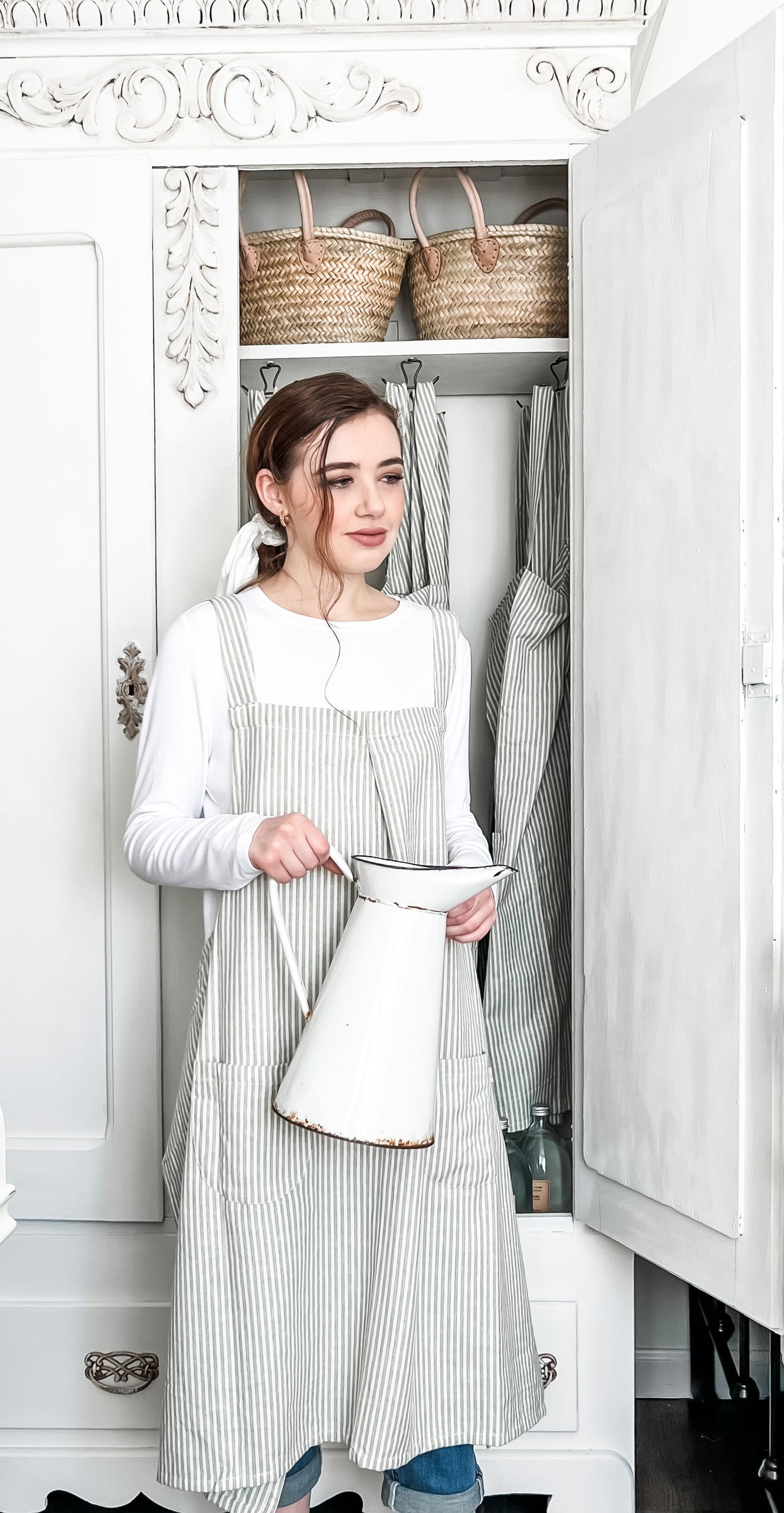 Pinafore Apron- French Blue