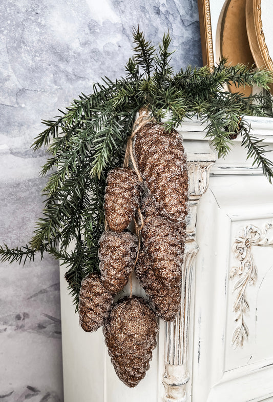 Hanging Sparkle Pinecones