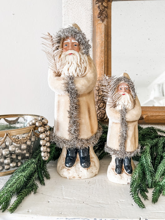 Cream Velvet Belsnickel Santa -12 in.