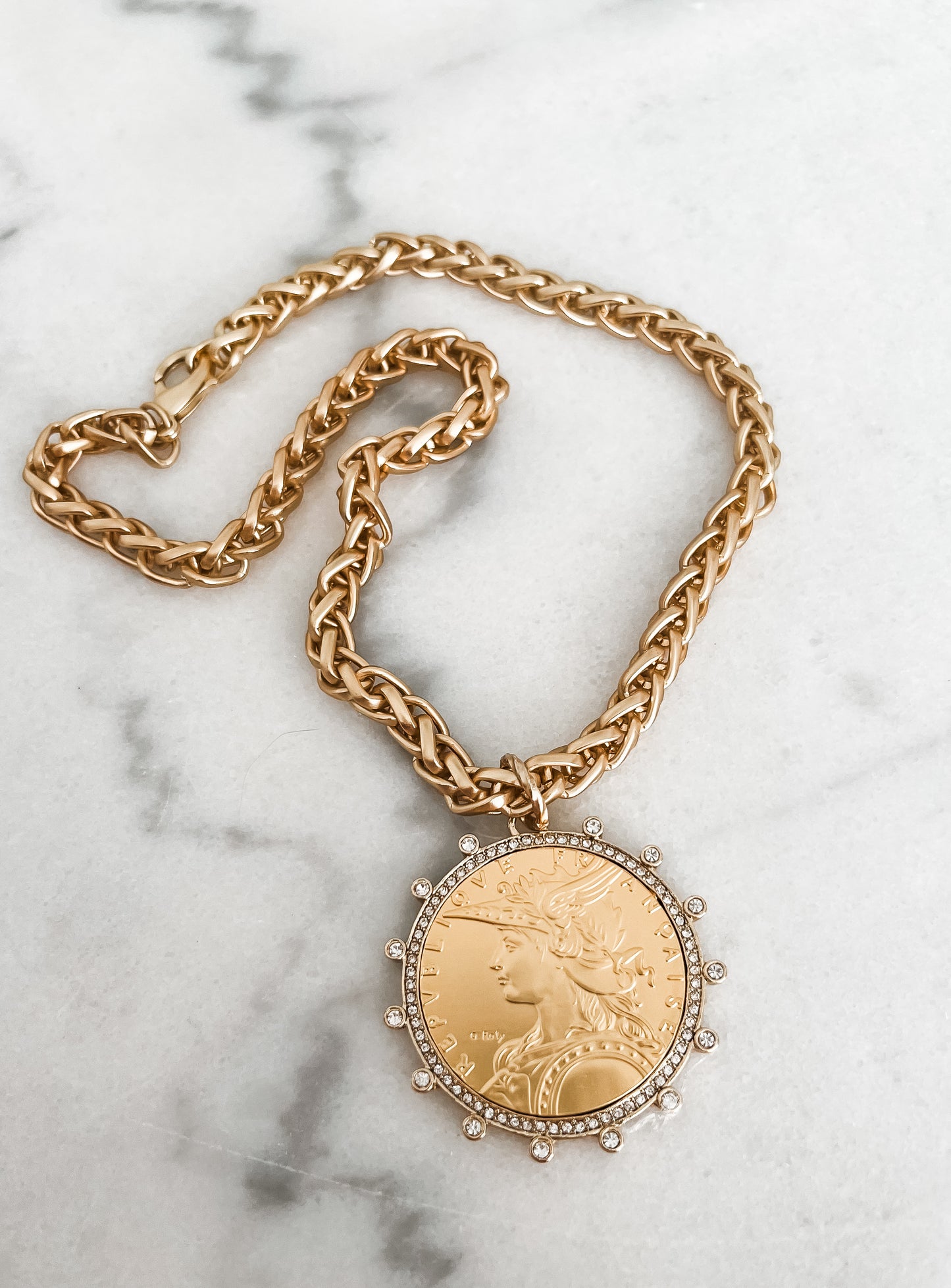 French Coin Necklace