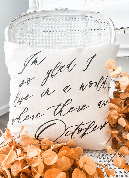 Anne of Green Gables October Quote Pillow