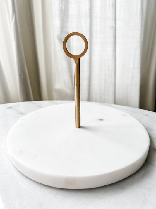 Marble Server with Brass Handle
